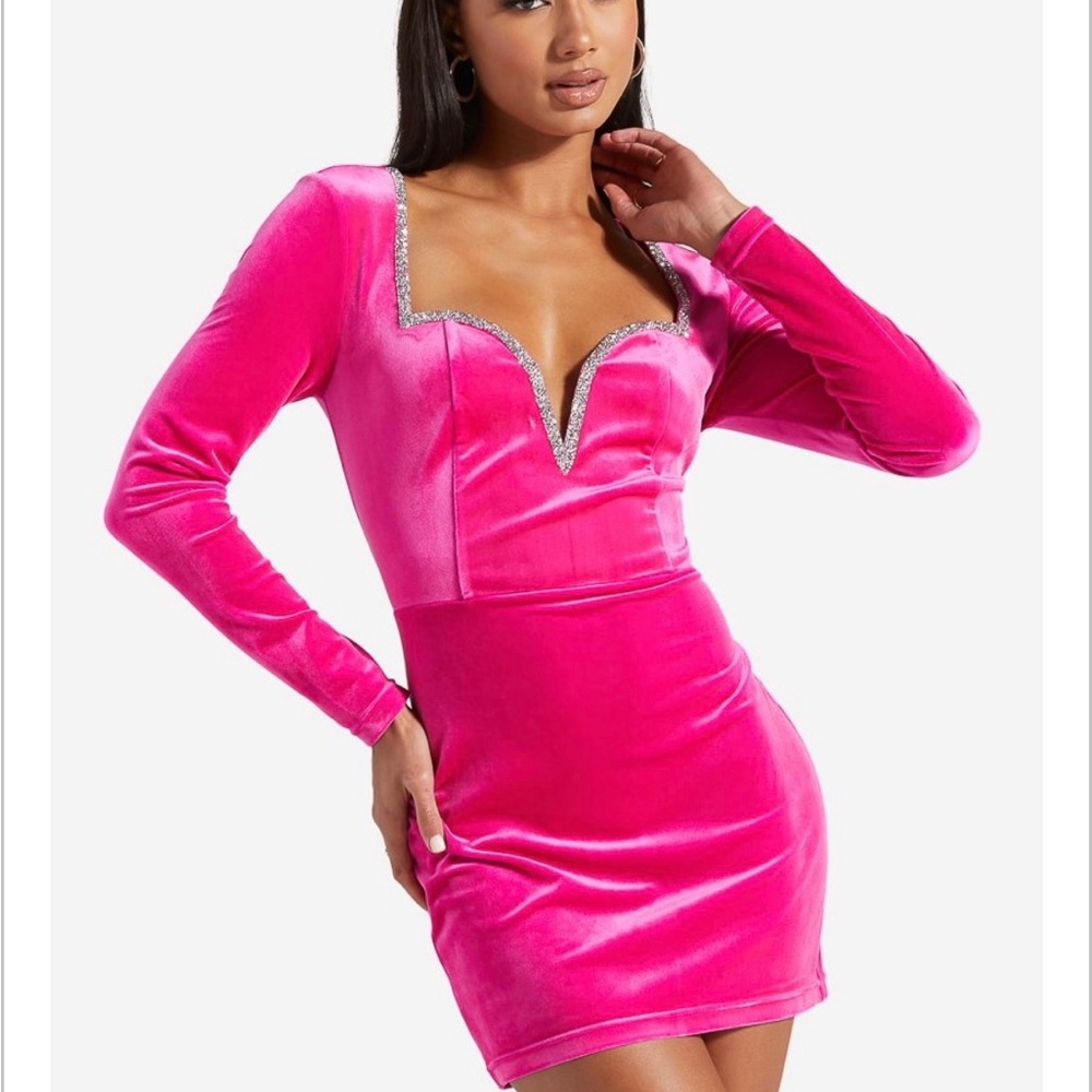 Pink Velvet Party Dress